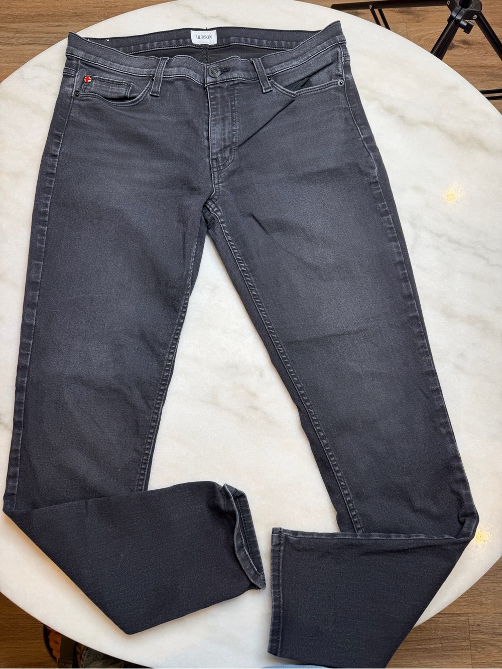 Hudson Slim Fit Jeans in Charcoal Black Size 31